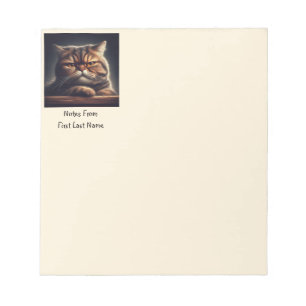 Anpassat namn Grumpy Grouchy Cat Kitten Pet Animal Anteckningsblock