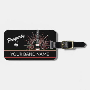 Anpassat namn Guitar Band Merch Sten Roll Music Ba Bagagebricka