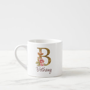 Anpassat Namn Guld Folie Rosenskär Rosa Rosor Boks Espressomugg