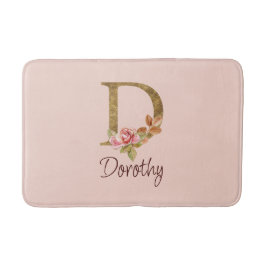 Anpassat Namn Guld Folie Rosenskära Rosor Bokstav  Badrumsmatta