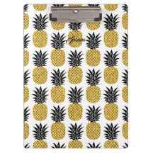 Anpassat namn Guld Pineapple Padfolio Mini Clipboa