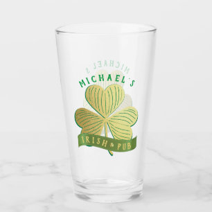 Anpassat namn Guld Shamrock St patrick's day Glaskopp