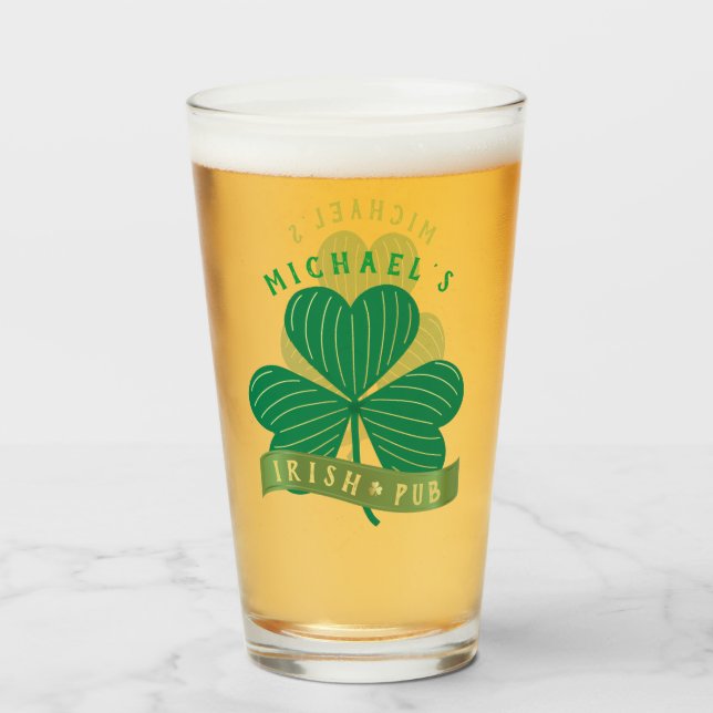 Anpassat namn Guld Shamrock St patrick's day Glaskopp (Framsida fylld)