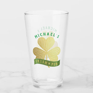 Anpassat namn Guld Shamrock St patrick's day Glaskopp