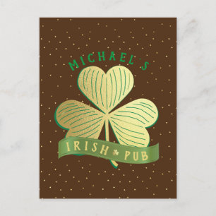 Anpassat namn Guld Shamrock St patrick's day Vykort