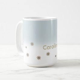 Anpassat namn Guld Snöflingor julgåva Kaffemugg