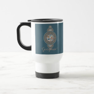 Anpassat namn Guld Teal Abstrakt Ornamental Mandal Resemugg