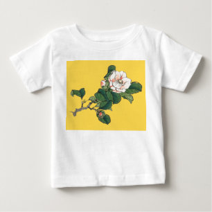 ANPASSAT NAMN GULT SMÅBARN T-SHIRT WHITE FLOWER