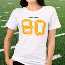 Anpassat namn, Gult, team för grönt Sports Team T Shirt