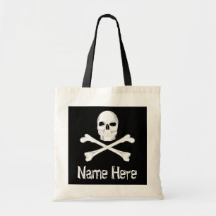 Anpassat namn Halloween-behandling med Pirat Skull Tygkasse