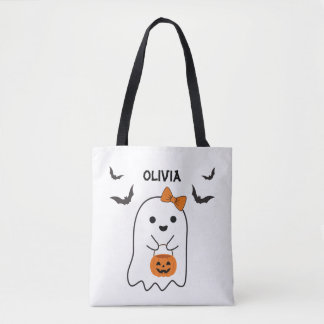 Anpassat Namn Halloween Boo Shopping Tygkasse