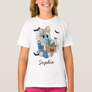 Anpassat namn Halloween Ghost Girl T Shirt