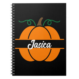 Anpassat namn Halloween Pumpkin Monogram Gift Anteckningsbok