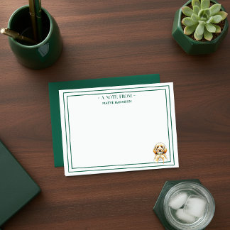 Anpassat namn Hand plockade Golden Doodle Martini  Anteckningskort