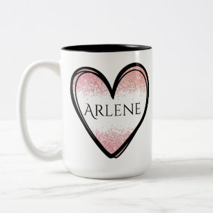 Anpassat namn Heart Mugg, Anpassat namn Kaffe Kopp
