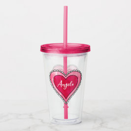 Anpassat namn Heart Valentine Day Take Away Mugg