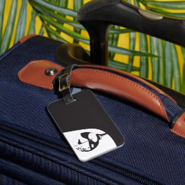 Anpassat namn Hej Black and White Golf Bagagebricka