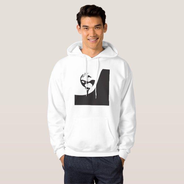 Anpassat namn Hej Black and White Golf Hoodie (Hel framsida)