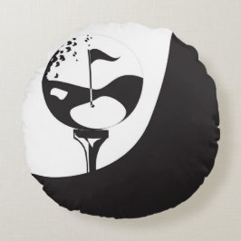 Anpassat namn Hej Black and White Golf Rund Kudde