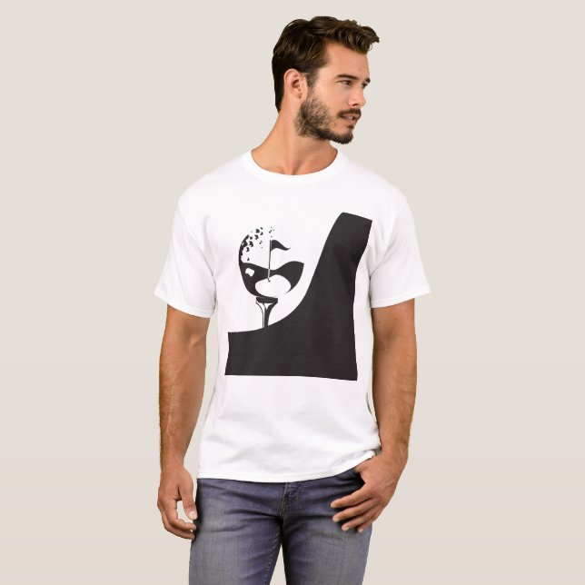 Anpassat namn Hej Black and White Golf T Shirt (Hel framsida)