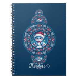 Anpassat namn Helgdag Kawaii Bear Ornamental Manda Anteckningsbok