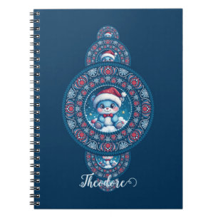 Anpassat namn Helgdag Kawaii Bear Ornamental Manda Anteckningsbok