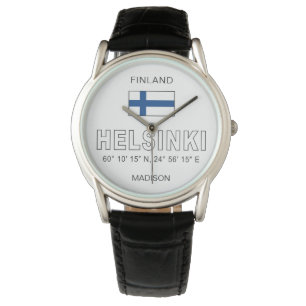Anpassat namn Helsingfors koordinater Armbandsur