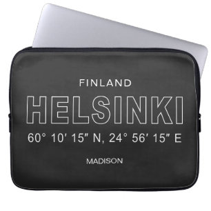 Anpassat namn Helsingfors koordinater Laptop Fodral