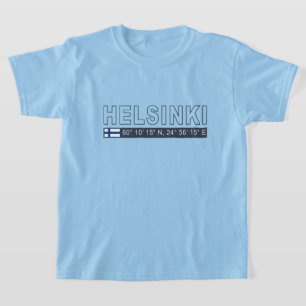 Anpassat namn Helsingfors koordinater T Shirt