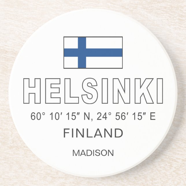 Anpassat namn Helsingfors koordinater Underlägg (Framsidan)