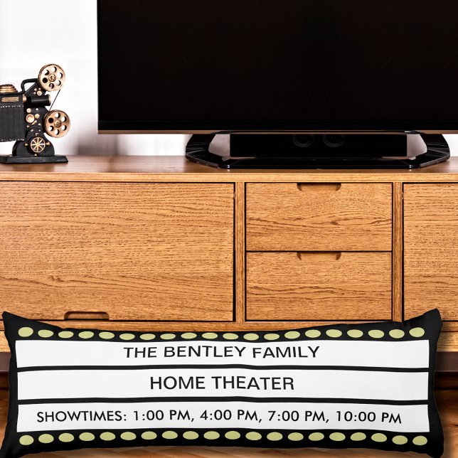 Anpassat namn Hemfilmteaterdiagram, personlig mark Kroppskudde (This fun body pillow does double-duty as home theater decor and as a comfy cozy pillow.)