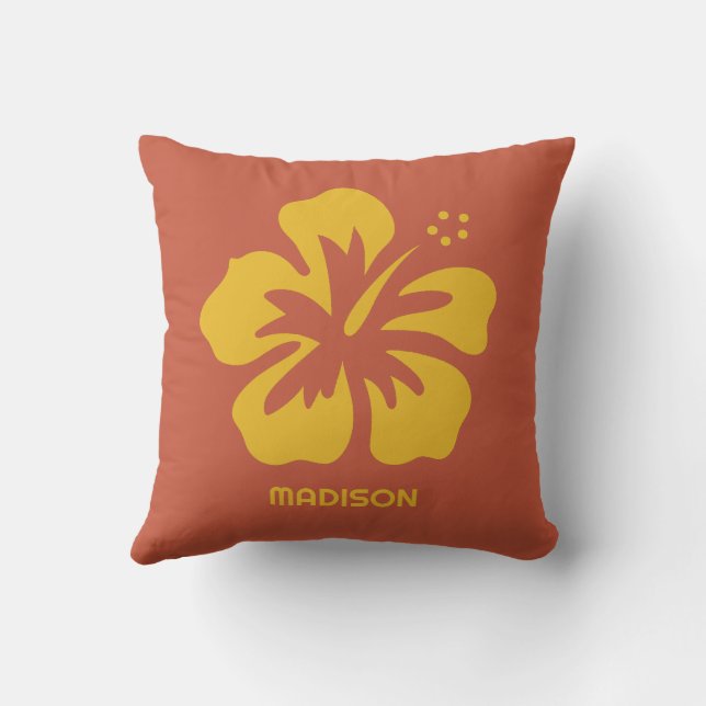 Anpassat namn Hibiscus Kudde (Baksida)