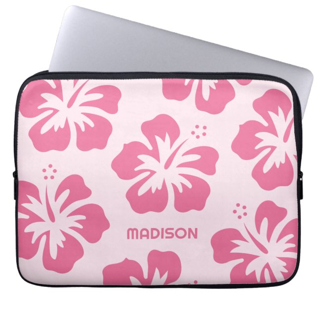 Anpassat namn Hibiscus Laptop Fodral (Framsidan)