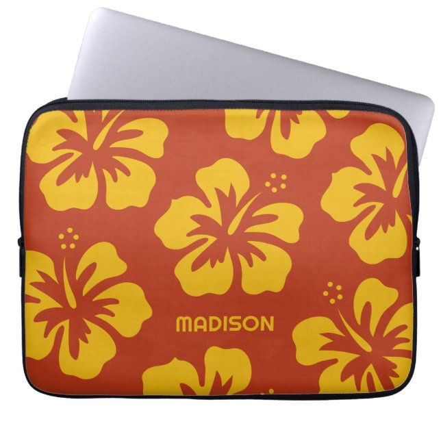 Anpassat namn Hibiscus Laptop Fodral (Framsidan)