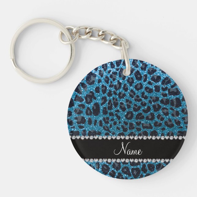 Anpassat namn himlar blue glitter leopard (Framsidan)
