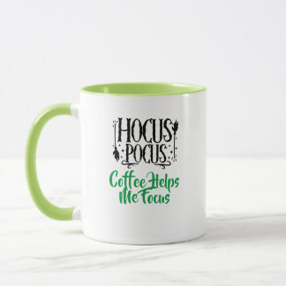 Anpassat namn 'Hokus Pokus Kaffe Hjälper mig Fokus Mugg
