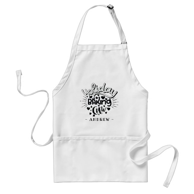Anpassat Namn Holiday Baking Crew Jul Förkläde (Framsidan)