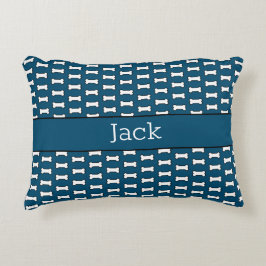 Anpassat namn Hund Bone Mönster Prydnadskudde