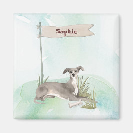 Anpassat namn - Hund Greyhound Pet Magnet