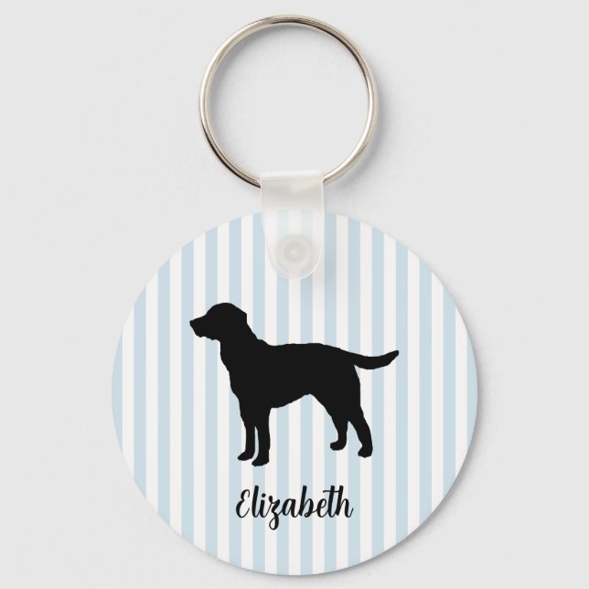 Anpassat Namn Hund Labrador Rand Nyckelring (Framsida)