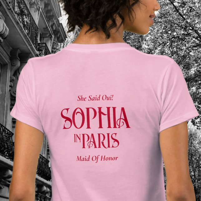 Anpassat Namn I Paris Sängbrud Rosa  T Shirt (Skapare uppladdad)