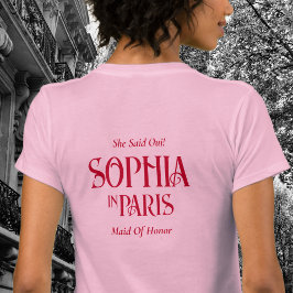 Anpassat Namn I Paris Sängvätning Rosa T Shirt