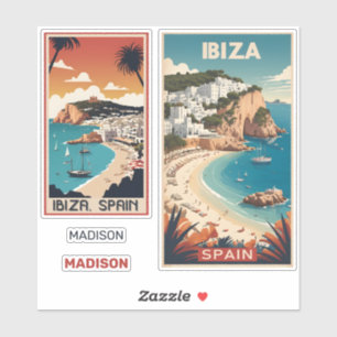 Anpassat namn Ibiza, Spanska reseposter Klistermärken