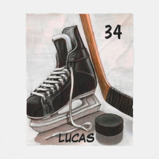 ANPASSAT NAMN ICE HOCKEY FLEECE BLANKET