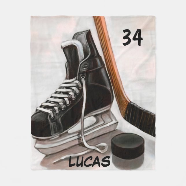 ANPASSAT NAMN ICE HOCKEY FLEECE BLANKET (Framsidan)