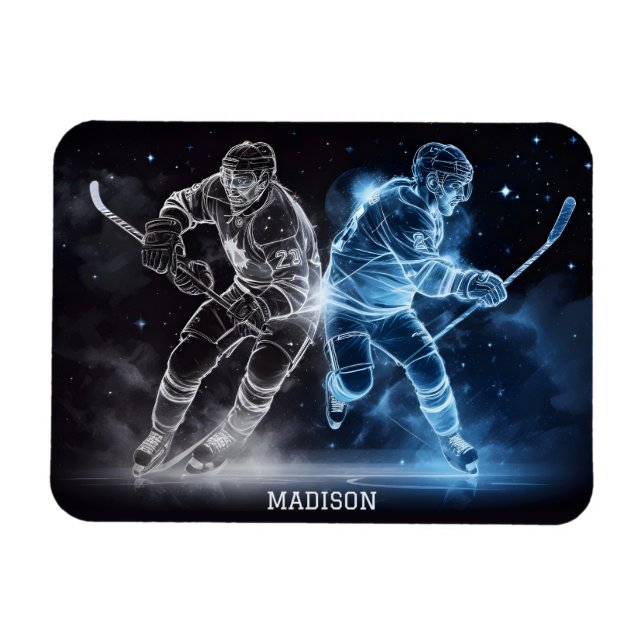 Anpassat namn Ice Hockey Magnet (Horisontell)