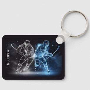Anpassat namn Ice Hockey Nyckelring