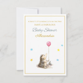 Anpassat Namn Igelkott med ballong Baby Shower