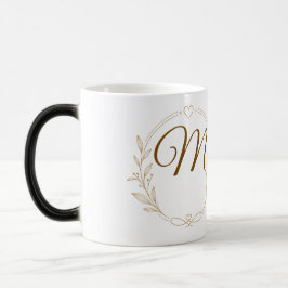 Anpassat namn & initial Guldmonogram Magisk mugg