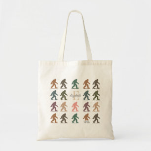 Anpassat namn initial Sasquatch Retro skog Vintage Tygkasse